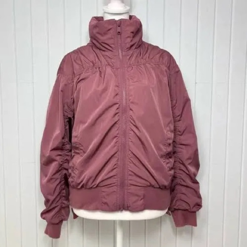 Athleta Mauve Bomber Jacket